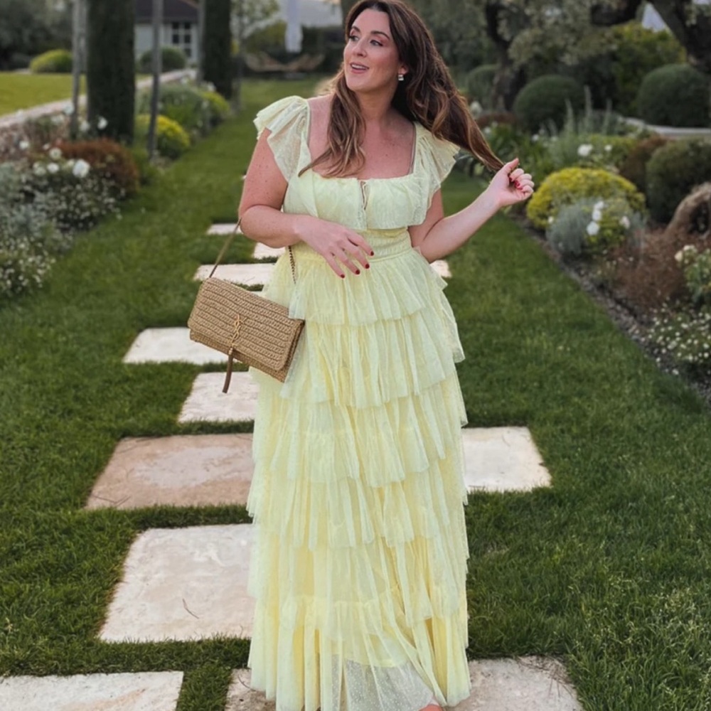 Butter Yellow Tiered Dress